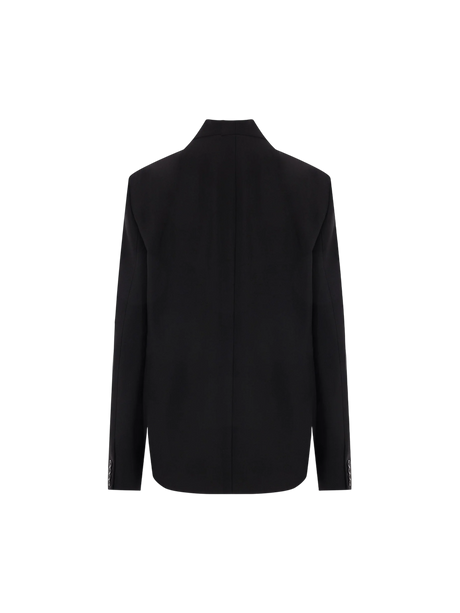 Single-breasted Grain De Poudre Jacket-TOTEME-JOHN JULIA