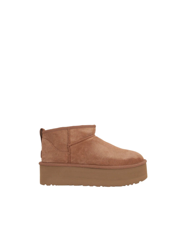 Classic Ultra Mini Suede Flatform Ankle Boots-UGG-JOHN JULIA