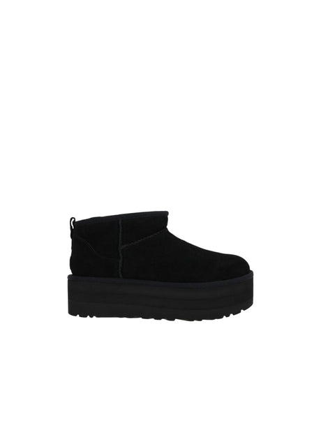 Classic Ultra Mini Suede Flatform Ankle Boots-UGG-JOHN JULIA