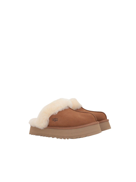 Disquette Suede Flatform Slippers-UGG-JOHN JULIA