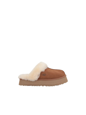 Disquette Suede Flatform Slippers-UGG-JOHN JULIA