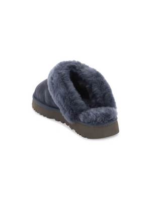 Eve Blue Suede Leather Classic Ii Slides UGG JOHN JULIA.