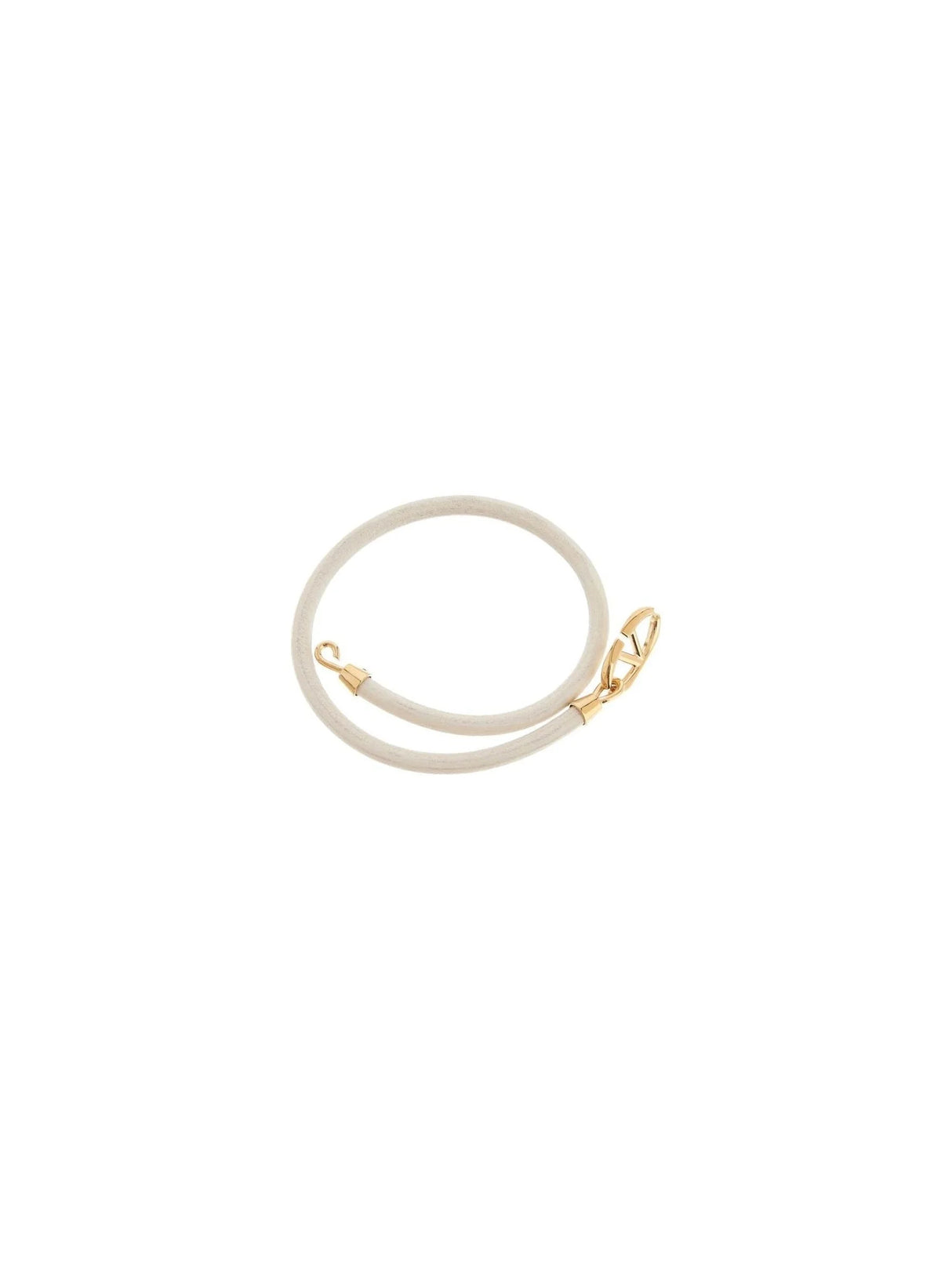 VALENTINO GARAVANI-18kt Gold Plated Smooth Leather Double Twist VLOGO Bracelet-JOHN JULIA