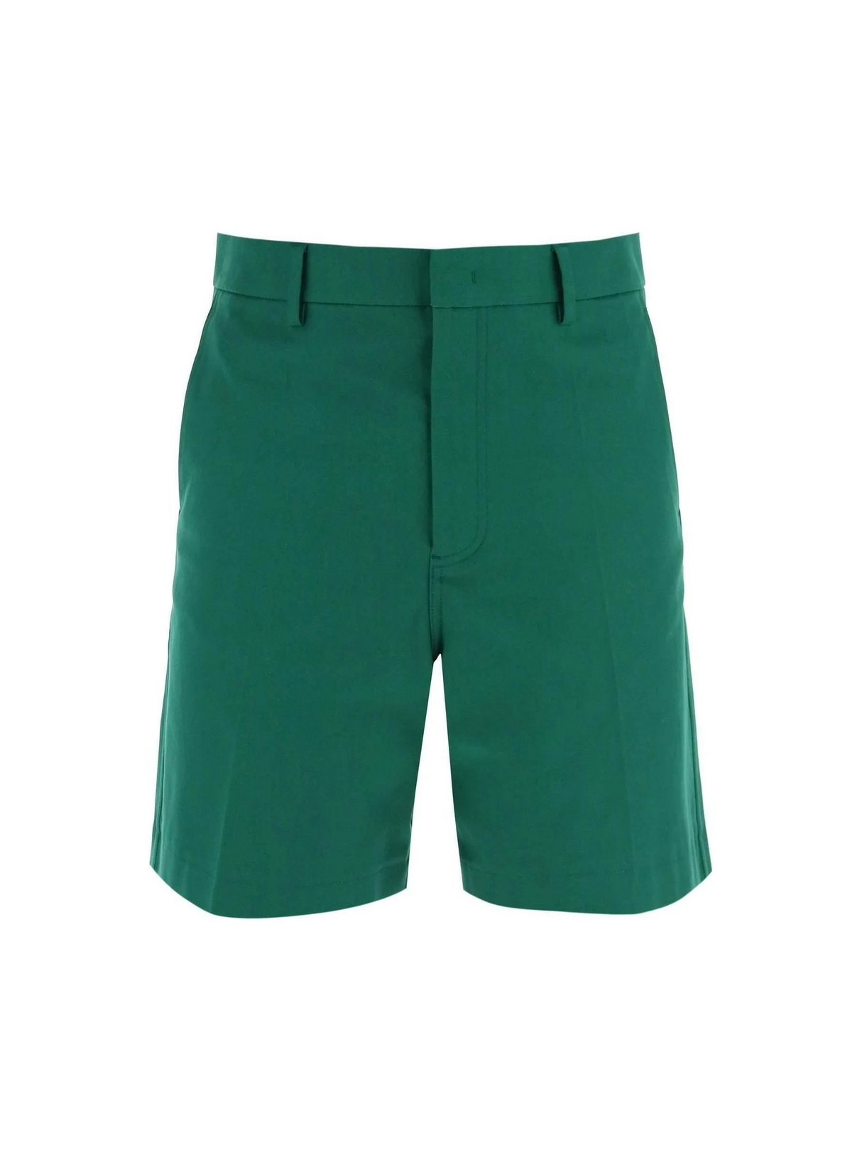 Basic Green Stretch Cotton Canvas Shorts VALENTINO GARAVANI JOHN JULIA.