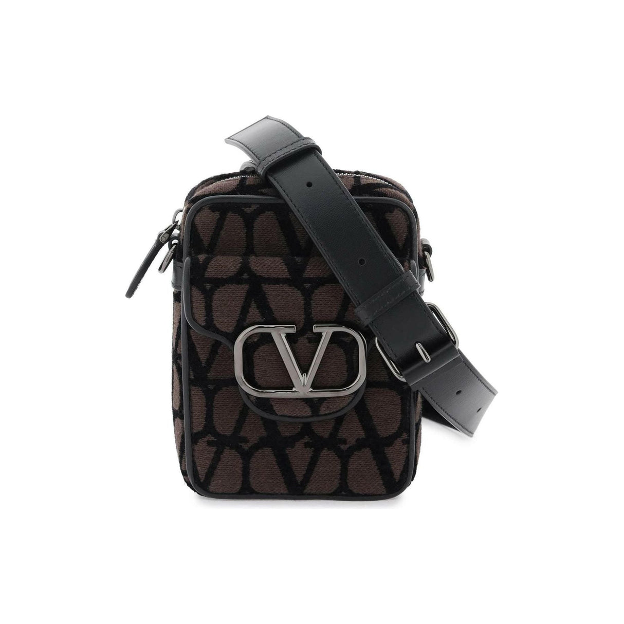 Black Brown Locò Toile Iconographe Crossbody Bag VALENTINO GARAVANI JOHN JULIA.