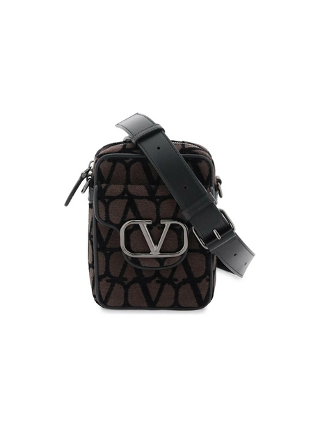 Black Brown Locò Toile Iconographe Crossbody Bag VALENTINO GARAVANI JOHN JULIA.