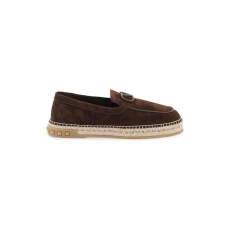 Brown VLogo Leisure Flows Suede Espadrilles VALENTINO GARAVANI JOHN JULIA.