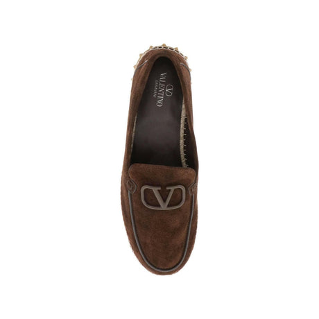 Brown VLogo Leisure Flows Suede Espadrilles VALENTINO GARAVANI JOHN JULIA.