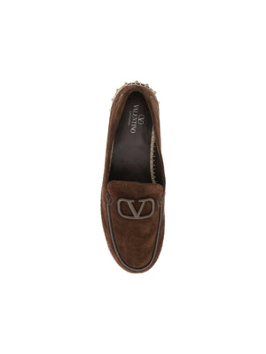 Brown VLogo Leisure Flows Suede Espadrilles VALENTINO GARAVANI JOHN JULIA.