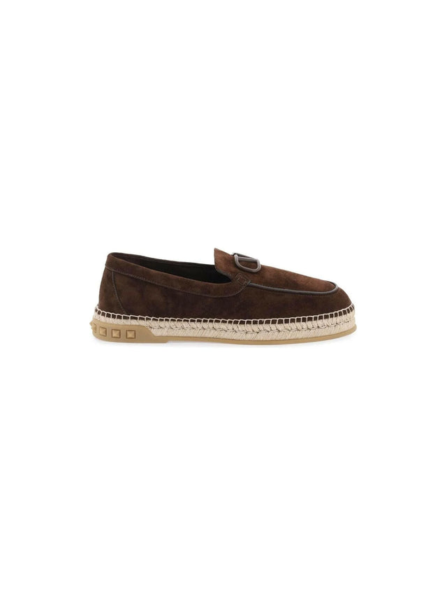 Brown VLogo Leisure Flows Suede Espadrilles VALENTINO GARAVANI JOHN JULIA.