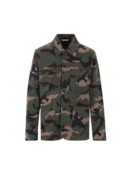 Camouflage Canvas Overshirt-VALENTINO GARAVANI-JOHN JULIA