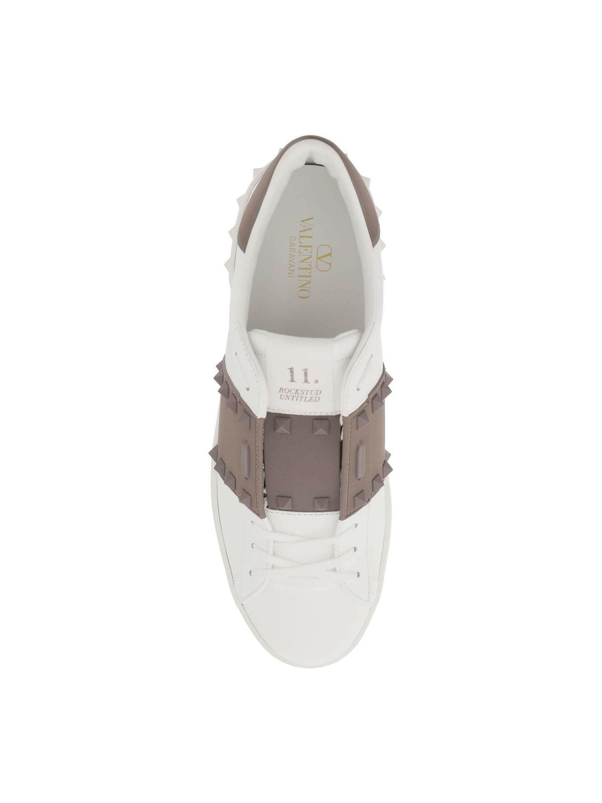 White Clay Rockstud Untitled Leather Sneakers VALENTINO GARAVANI JOHN JULIA.