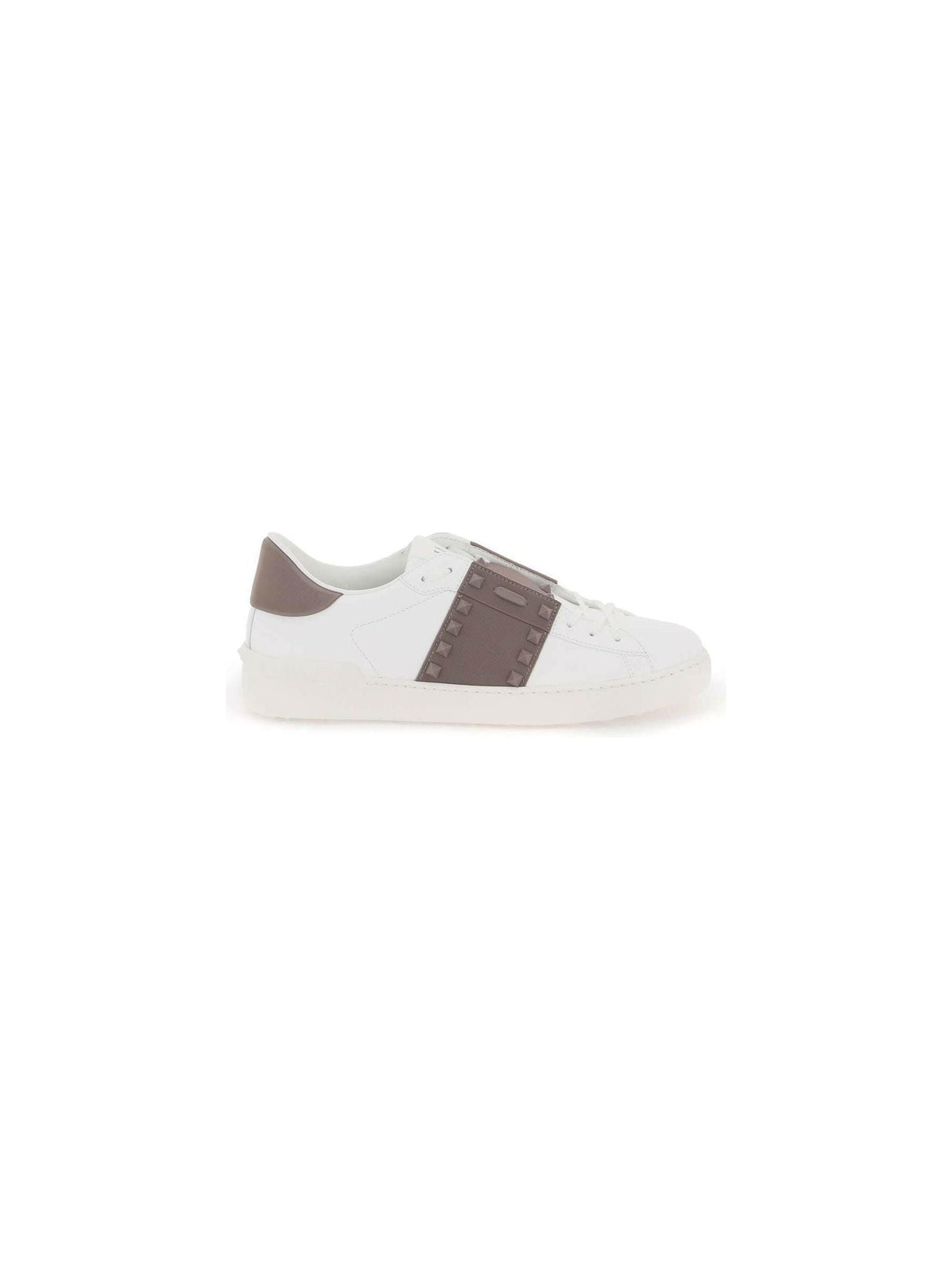 White Clay Rockstud Untitled Leather Sneakers VALENTINO GARAVANI JOHN JULIA.