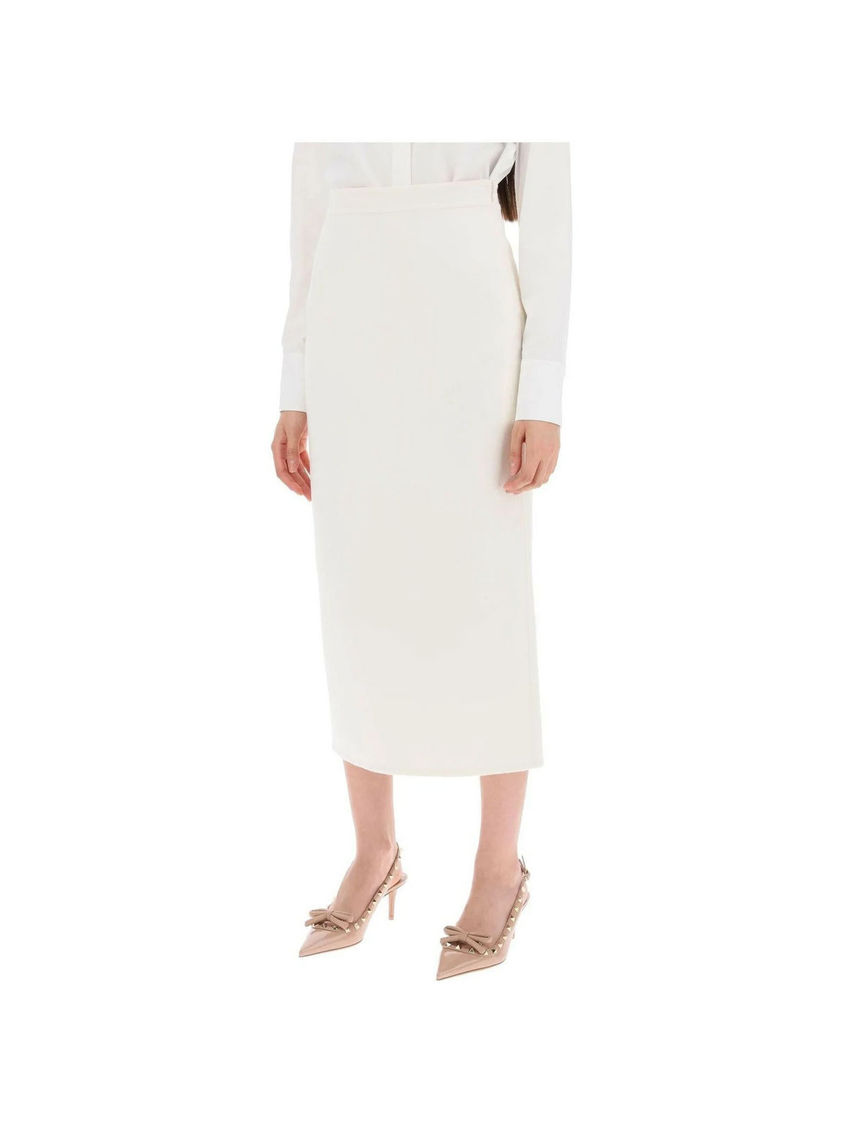 Compact Drap Midi Skirt.