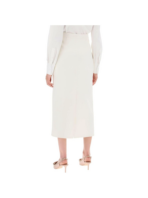 Compact Drap Midi Skirt.