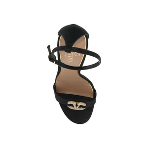 Crystal Vlogo Signature Satin Sandals.