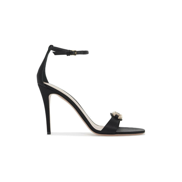 Crystal Vlogo Signature Satin Sandals.