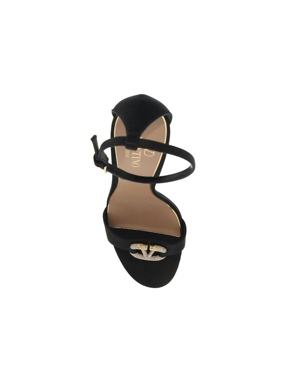 Crystal Vlogo Signature Satin Sandals.