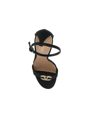 Crystal Vlogo Signature Satin Sandals.