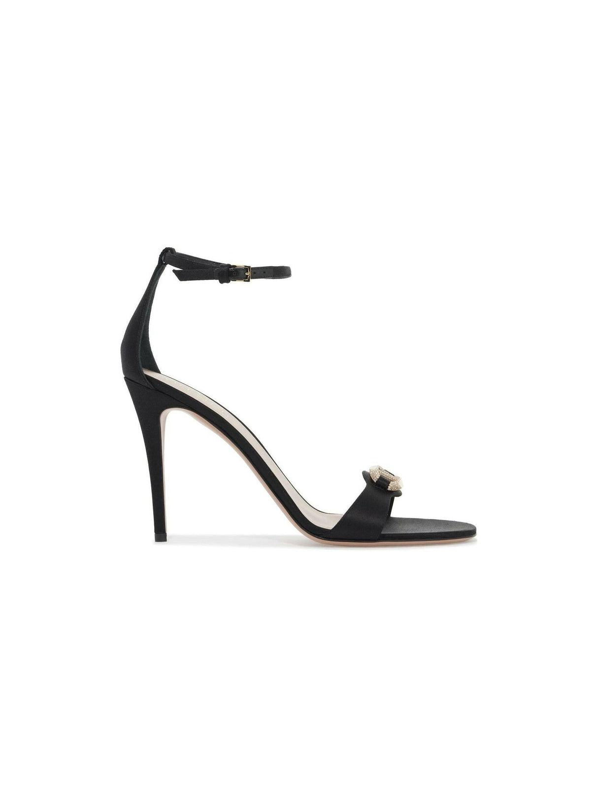 Crystal Vlogo Signature Satin Sandals.