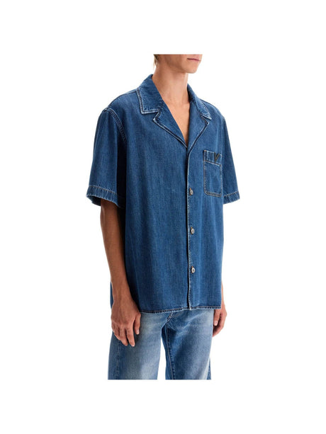 VALENTINO GARAVANI-Denim Bowling Shirt-JOHN JULIA