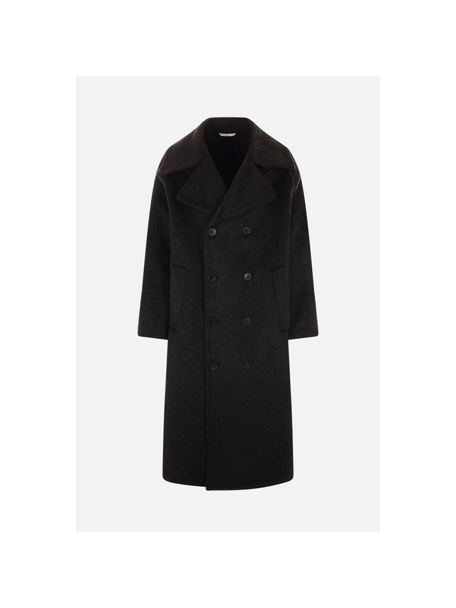 Double-breasted Mohair Wool Blend Coat-VALENTINO GARAVANI-JOHN JULIA