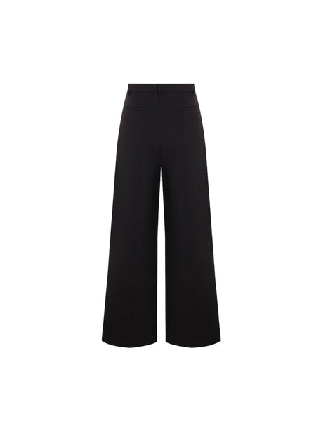 Double Compact Drill Wide-Leg Trousers-VALENTINO GARAVANI-JOHN JULIA