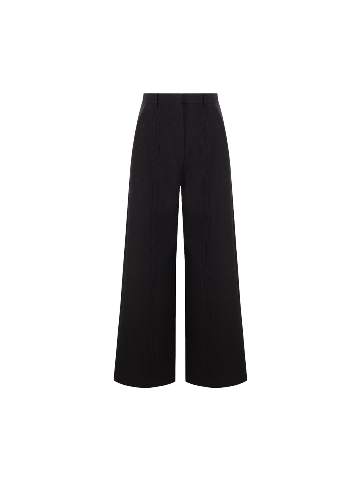 Double Compact Drill Wide-Leg Trousers-VALENTINO GARAVANI-JOHN JULIA