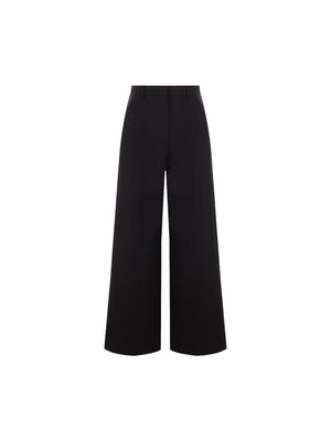 Double Compact Drill Wide-Leg Trousers-VALENTINO GARAVANI-JOHN JULIA