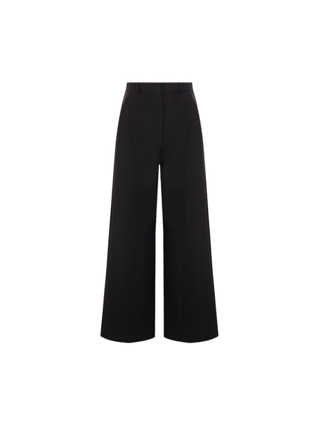 Double Compact Drill Wide-Leg Trousers-VALENTINO GARAVANI-JOHN JULIA