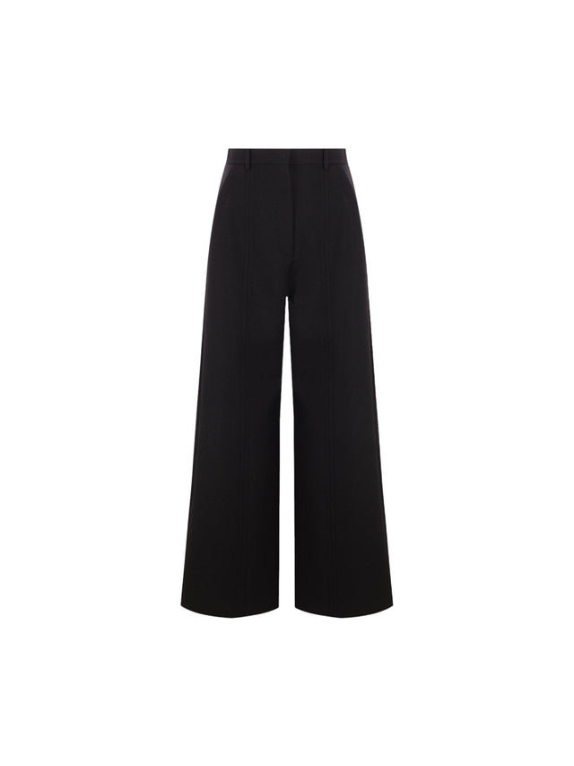 Double Compact Drill Wide-Leg Trousers-VALENTINO GARAVANI-JOHN JULIA