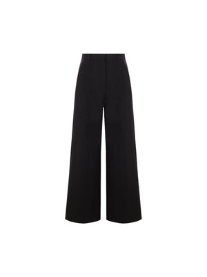 Double Compact Drill Wide-Leg Trousers-VALENTINO GARAVANI-JOHN JULIA