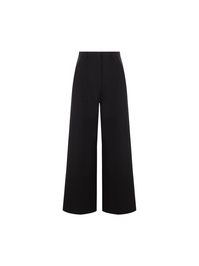 Double Compact Drill Wide-Leg Trousers-VALENTINO GARAVANI-JOHN JULIA