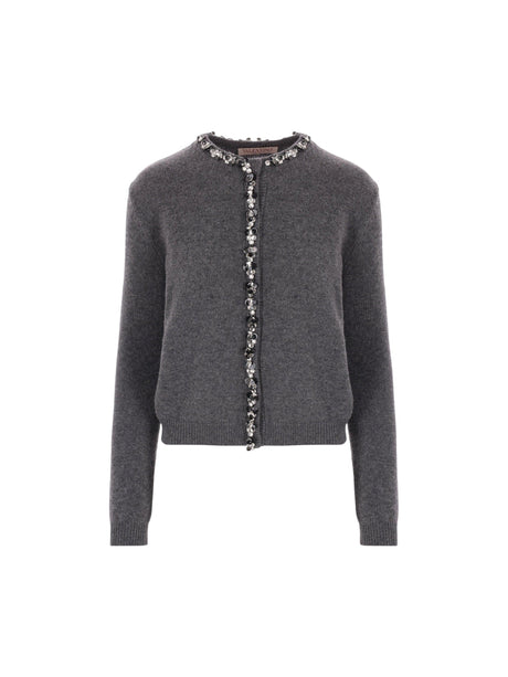 Embroidered Wool Cardigan-VALENTINO GARAVANI-JOHN JULIA