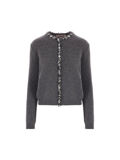 Embroidered Wool Cardigan-VALENTINO GARAVANI-JOHN JULIA