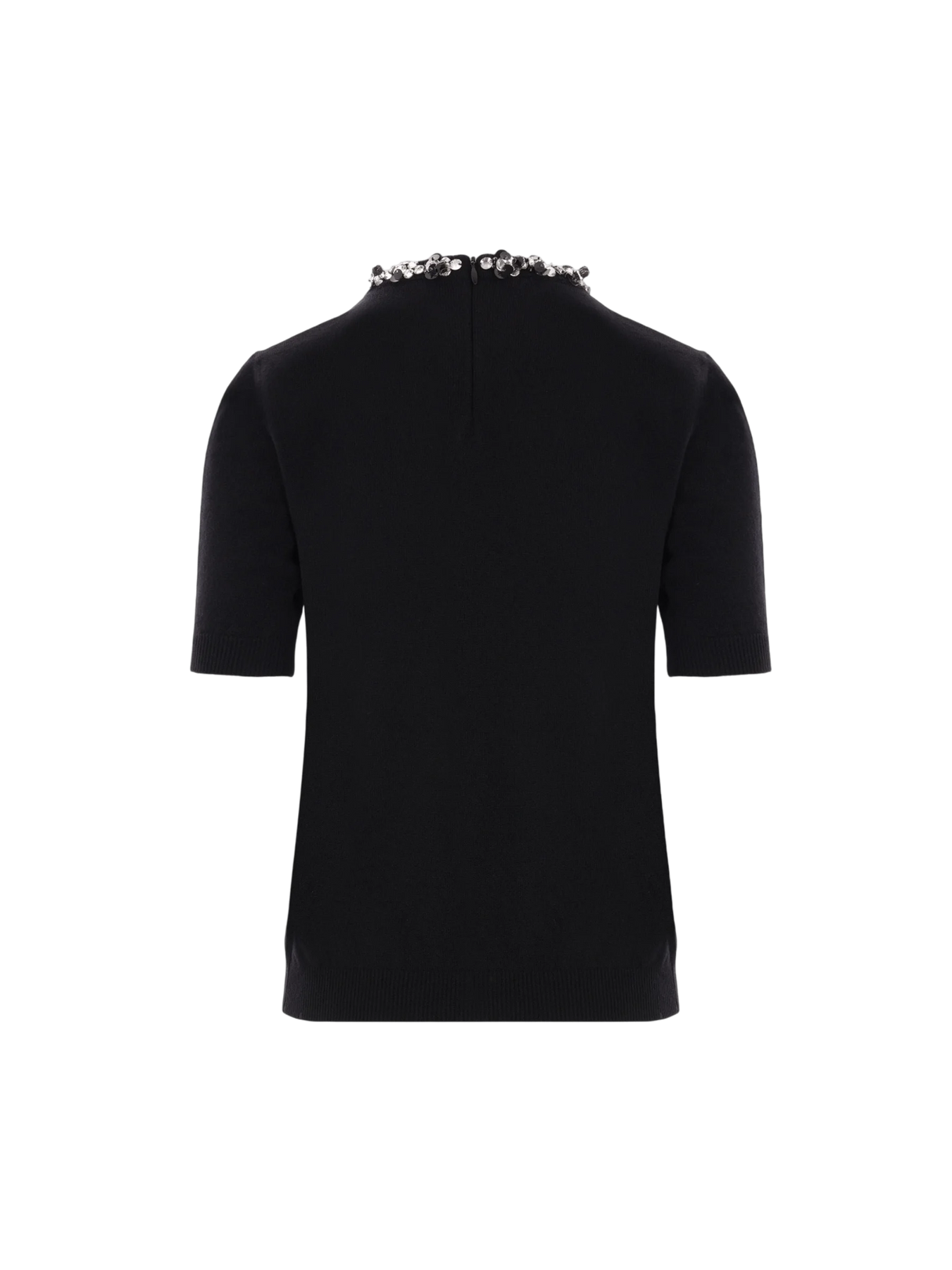 Embroidered Wool Short-sleeved Sweater-VALENTINO GARAVANI-JOHN JULIA