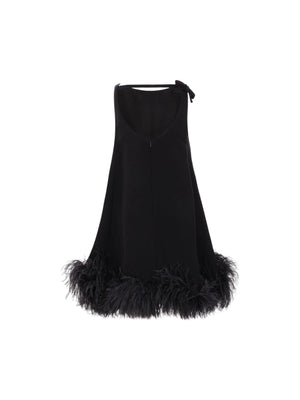 Feather Trimmed Couture Minidress-VALENTINO GARAVANI-JOHN JULIA