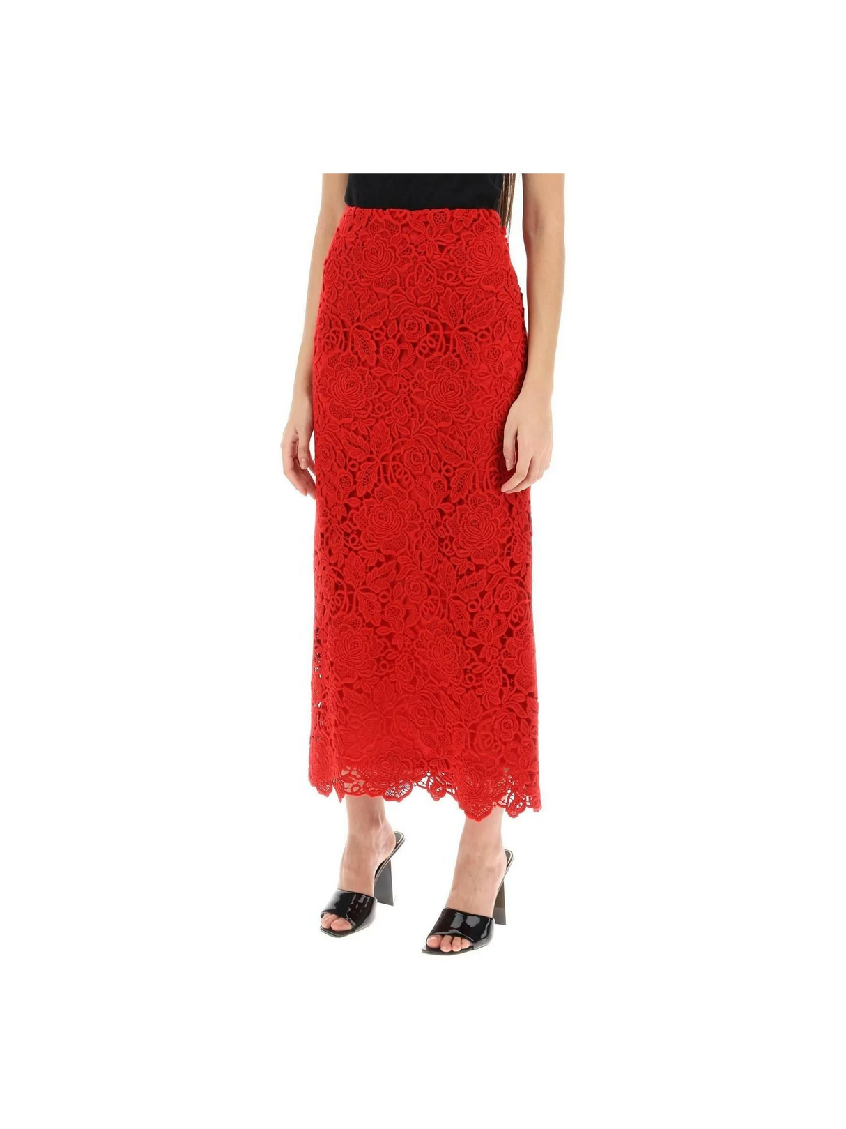 Floral Guipure Lace Pencil Skirt VALENTINO GARAVANI JOHN JULIA.