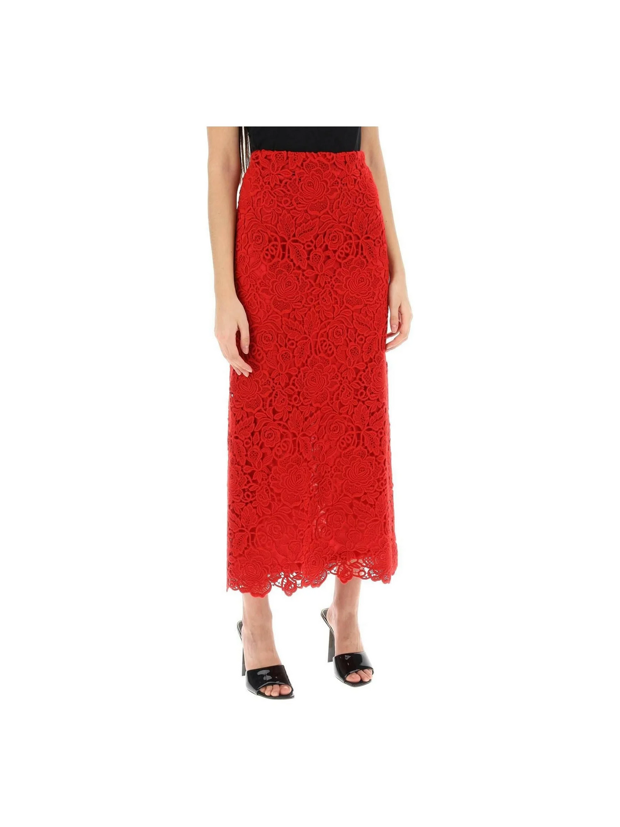 Floral Guipure Lace Pencil Skirt VALENTINO GARAVANI JOHN JULIA.