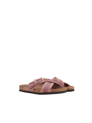 Fussfriend Velvet Slide Sandals-VALENTINO GARAVANI-JOHN JULIA