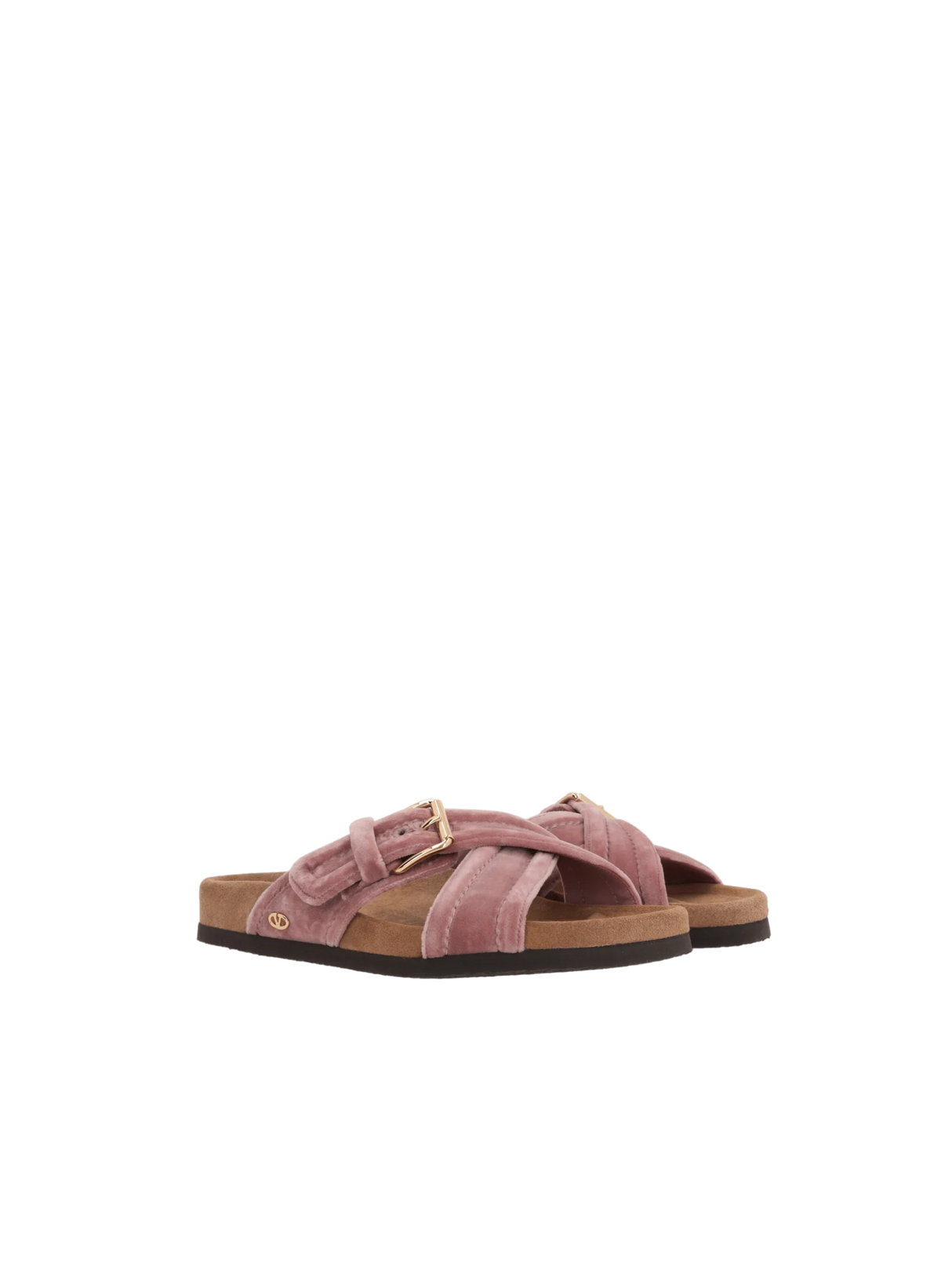 Fussfriend Velvet Slide Sandals-VALENTINO GARAVANI-JOHN JULIA