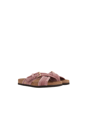 Fussfriend Velvet Slide Sandals-VALENTINO GARAVANI-JOHN JULIA