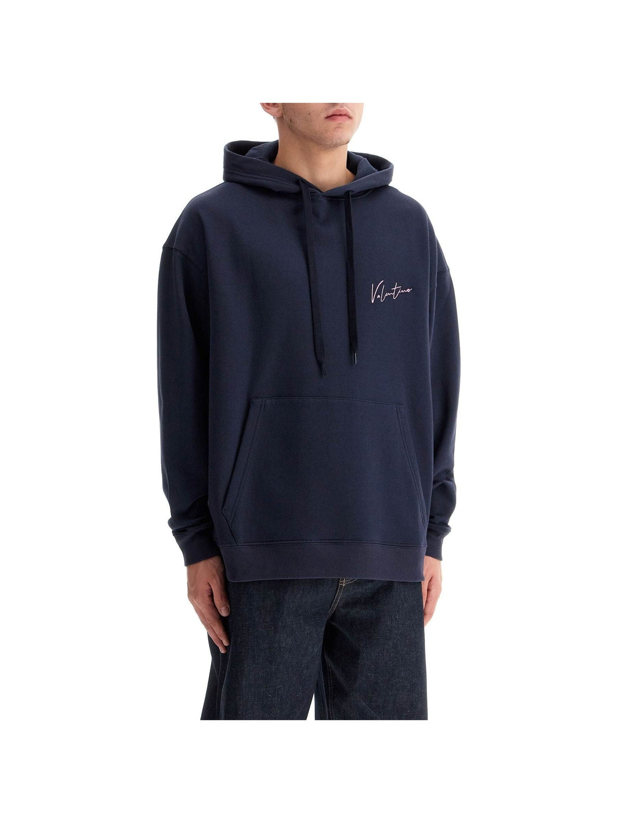 VALENTINO GARAVANI-Hooded Sweatshirt With Valentino Signature-JOHN JULIA