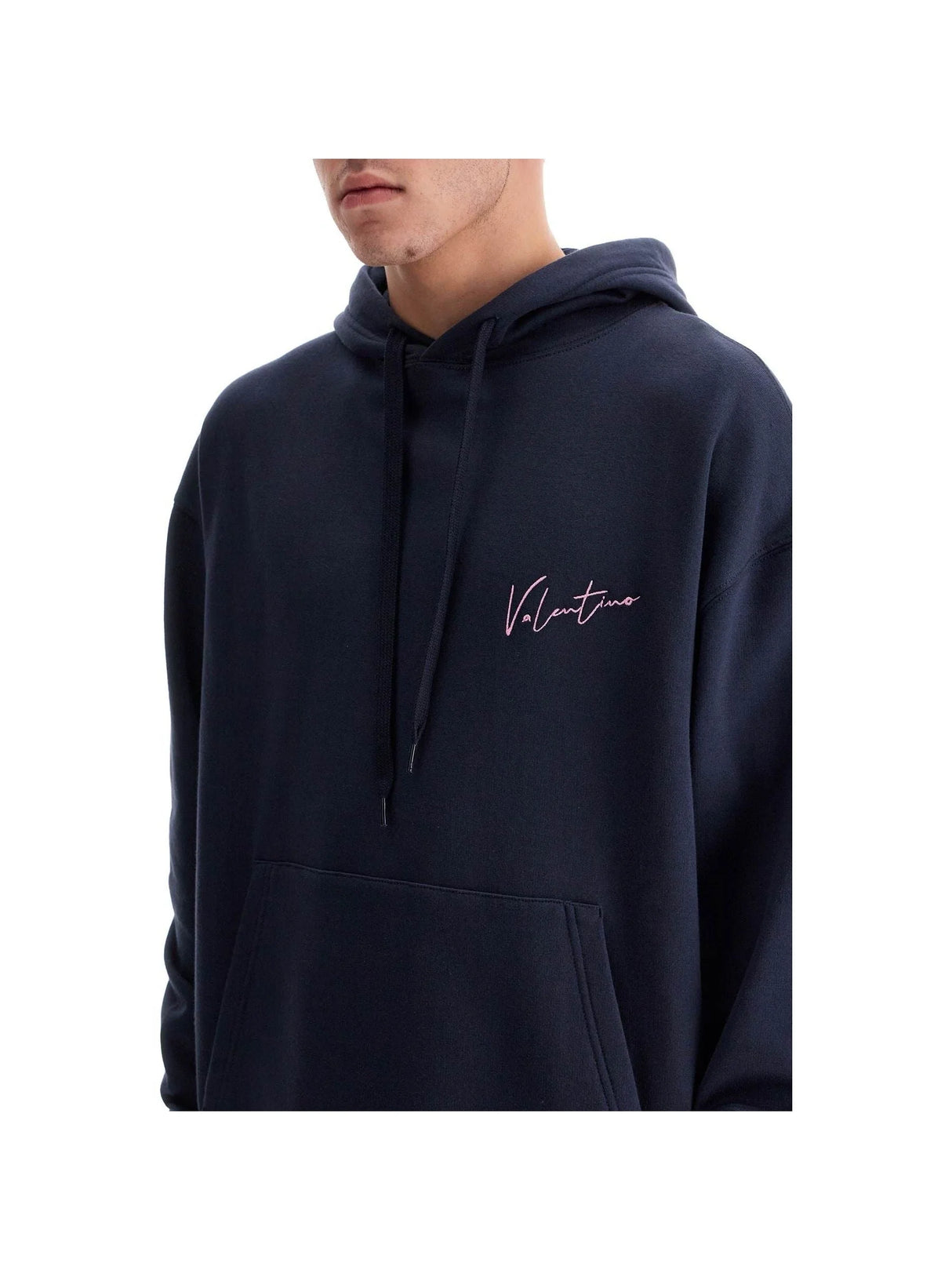 VALENTINO GARAVANI-Hooded Sweatshirt With Valentino Signature-JOHN JULIA