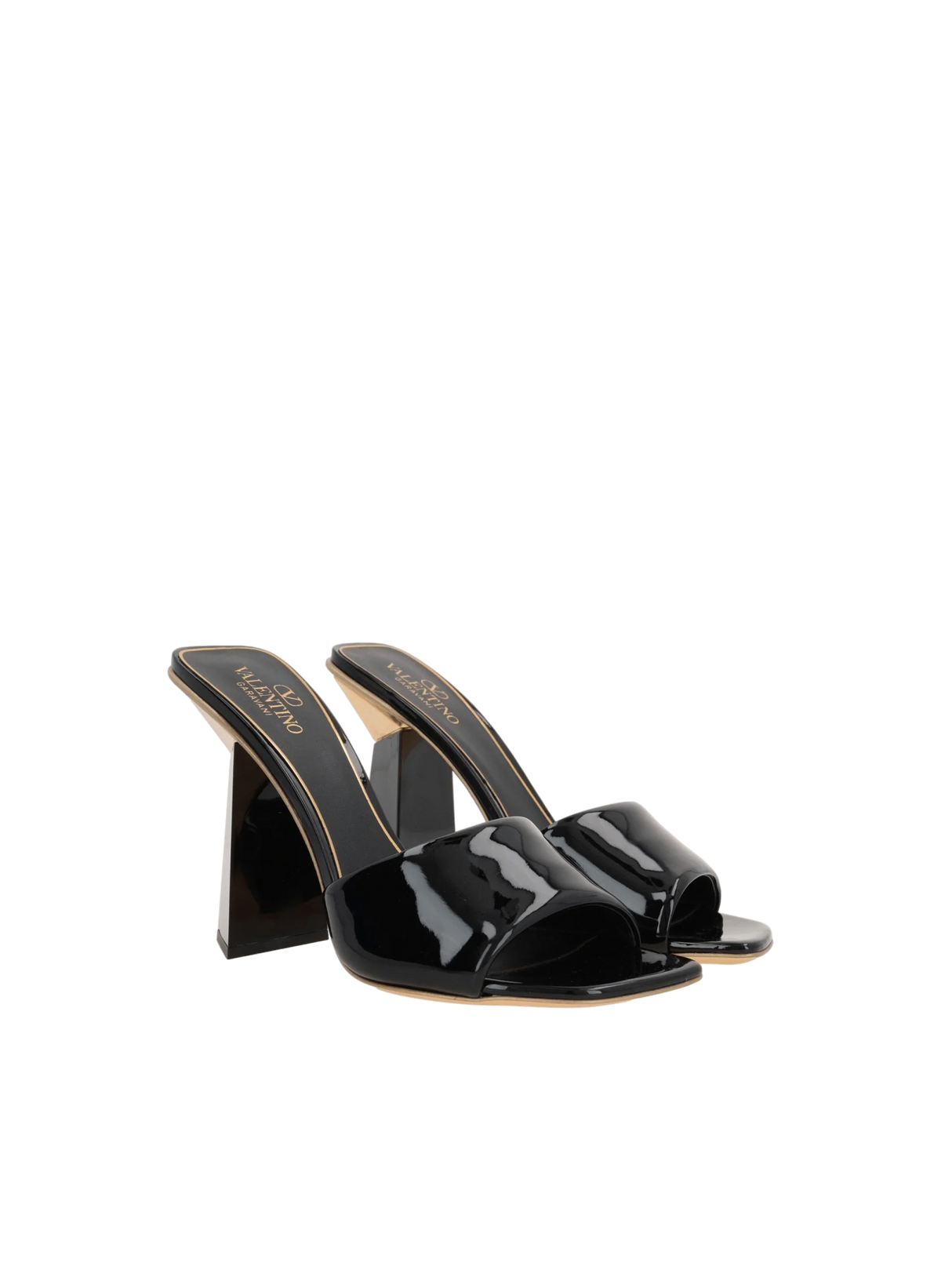 Hyper One Stud Patent Leather Slide Sandals-VALENTINO GARAVANI-JOHN JULIA