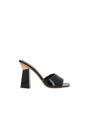 Hyper One Stud Patent Leather Slide Sandals-VALENTINO GARAVANI-JOHN JULIA