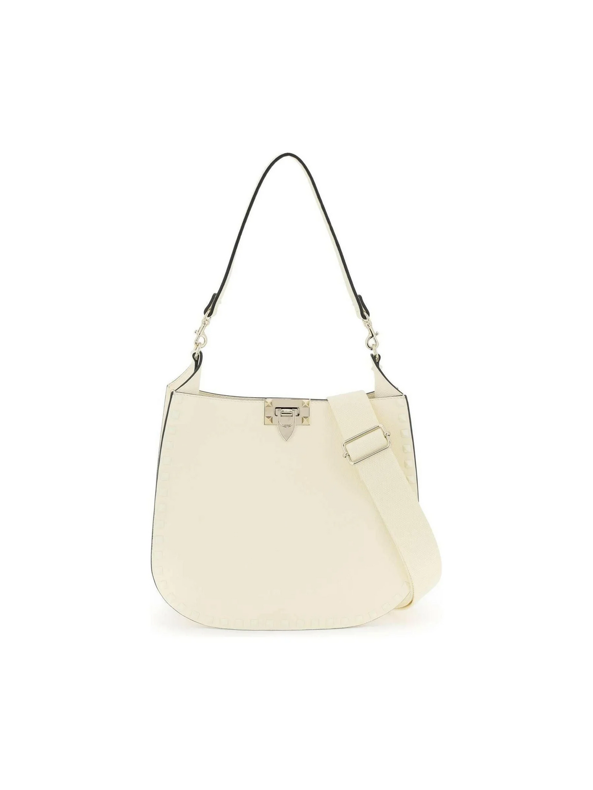 Ivory Rockstud Hobo Bag VALENTINO GARAVANI JOHN JULIA.