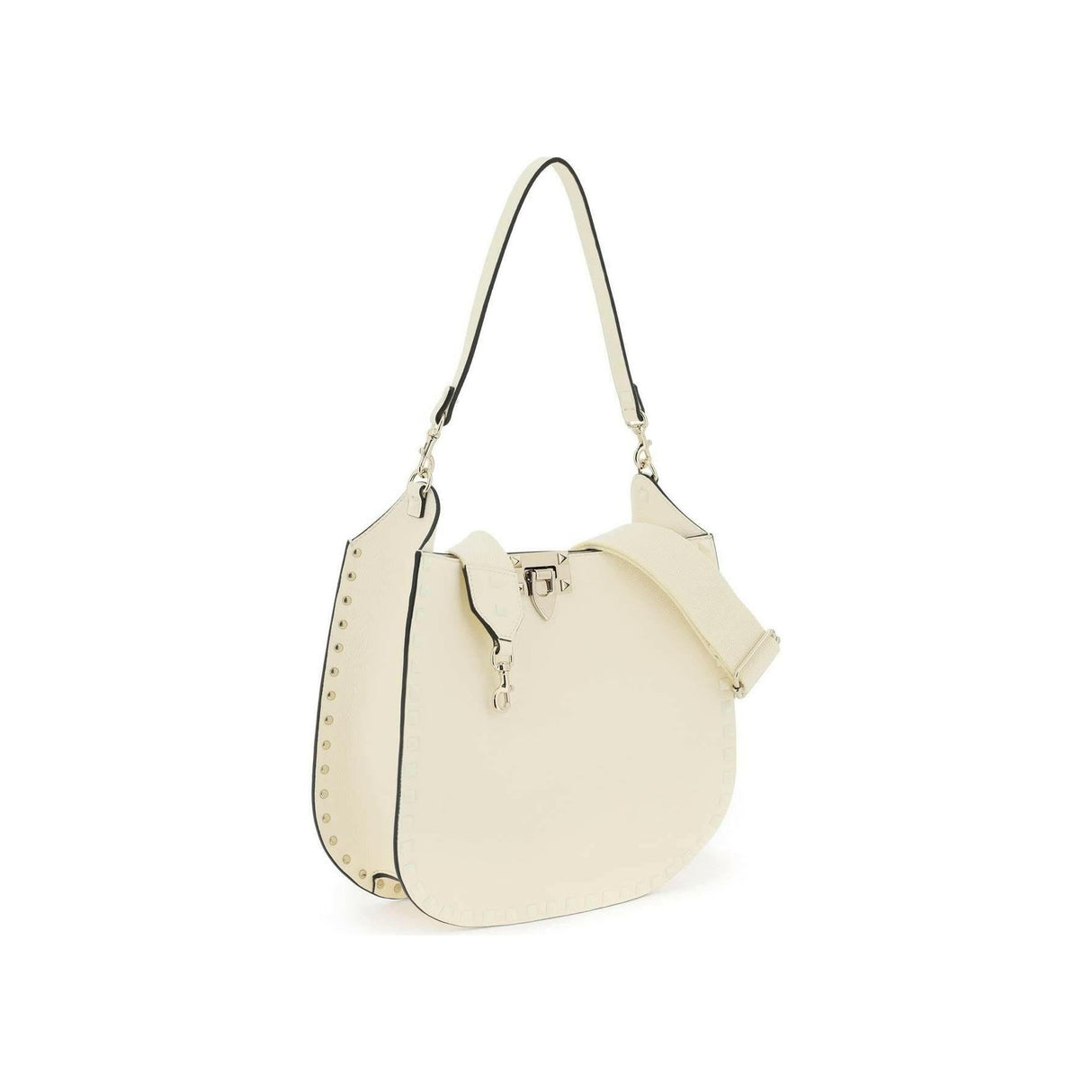 Ivory Rockstud Hobo Bag VALENTINO GARAVANI JOHN JULIA.