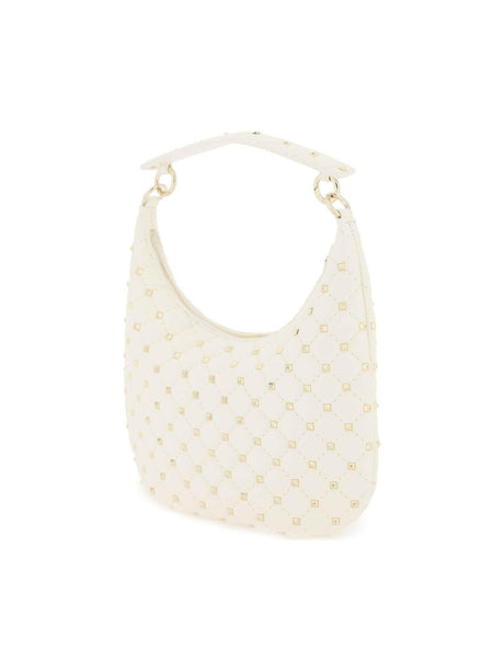 Ivory 'Rockstud Spike' Leather Hobo Bag VALENTINO GARAVANI JOHN JULIA.