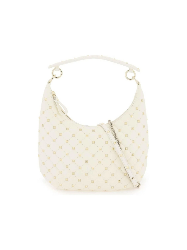 Ivory 'Rockstud Spike' Leather Hobo Bag VALENTINO GARAVANI JOHN JULIA.